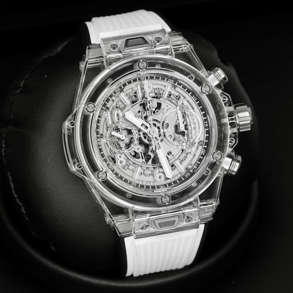 Hublot Big Bang Unico 411.JX.4802.RT Sapphire Skeleton Rubber Strap 45mm