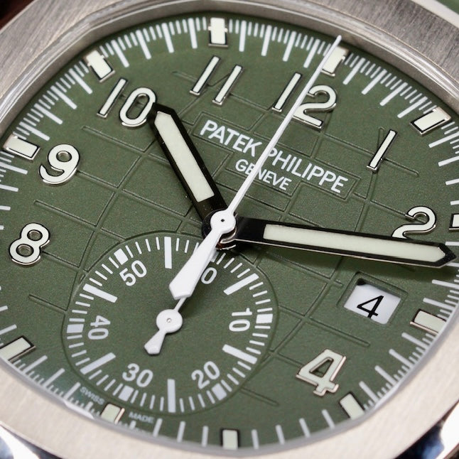 Patek Philippe Aquanaut 5968G-010 “GREEN AQUA” Green Dial White Gold Tropical Tropical Strap 2026