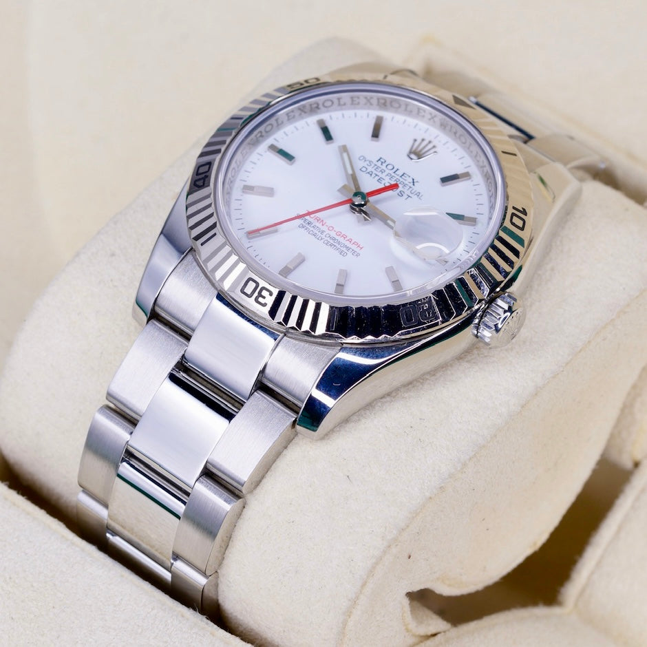 Rolex Datejust 116264 “TURN-O-GRAPH” White Dial Red Arrow Stainless Steel 36mm