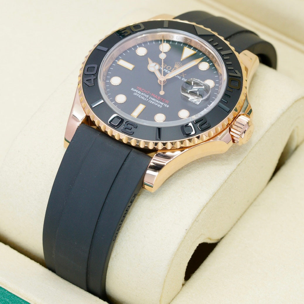 Rolex Yacht-Master 126655 Rose Gold Black Dial Oysterflex 40mm