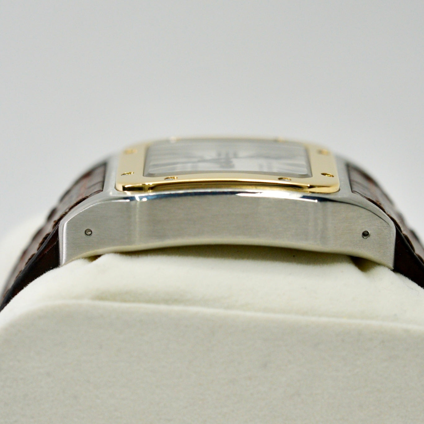 Cartier Santos 100 Xl 2656 Two-Tone Yellow Gold & Steel Leather Strap