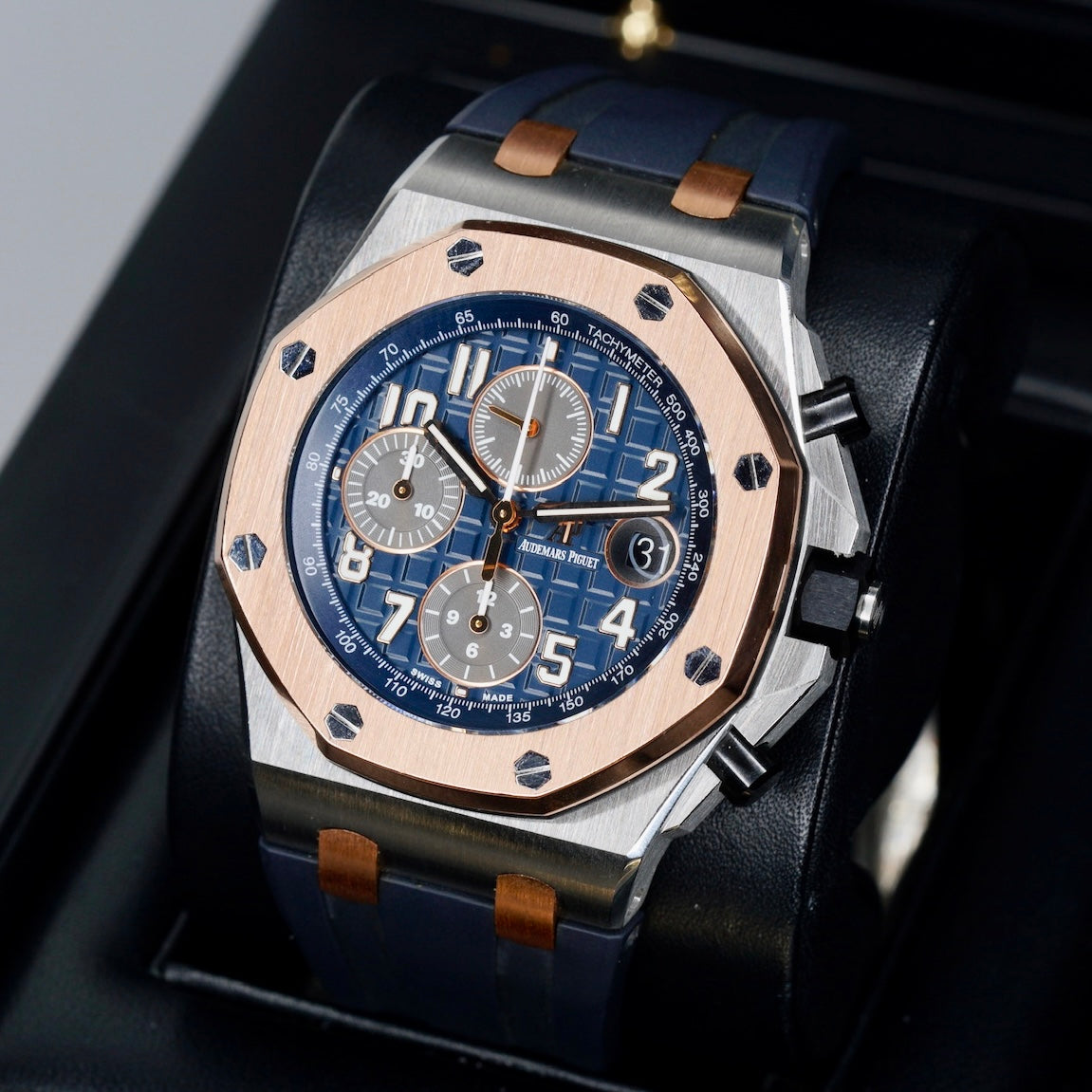 Audemars Piguet Royal Oak Offshore 26471SR.OO.D101CR.01 “BUCHERER” Blue Dial Two-Tone Rose Gold & Steel Chronograph 42mm