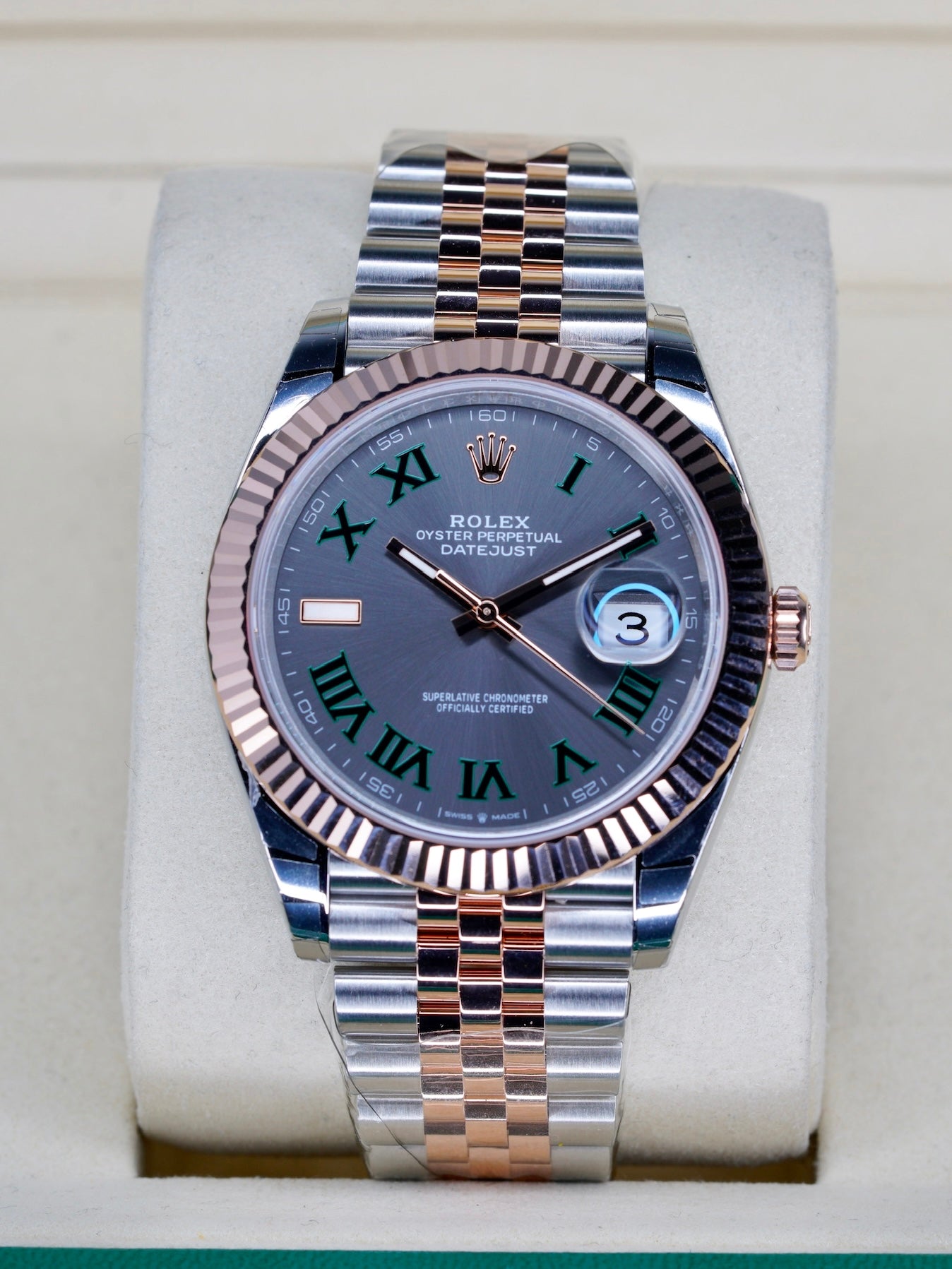 Rolex NEW 2026 Datejust 126331 “WIMBLEDON” Grey Roman Dial Two-Tone Rose Gold & Steel 41mm