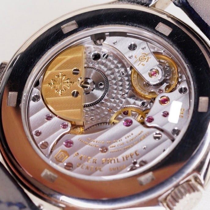Patek Philippe 5130G-019 “WORLD TIME” White Dial Blue Accents White Gold Blue Leather Strap 39mm 2014