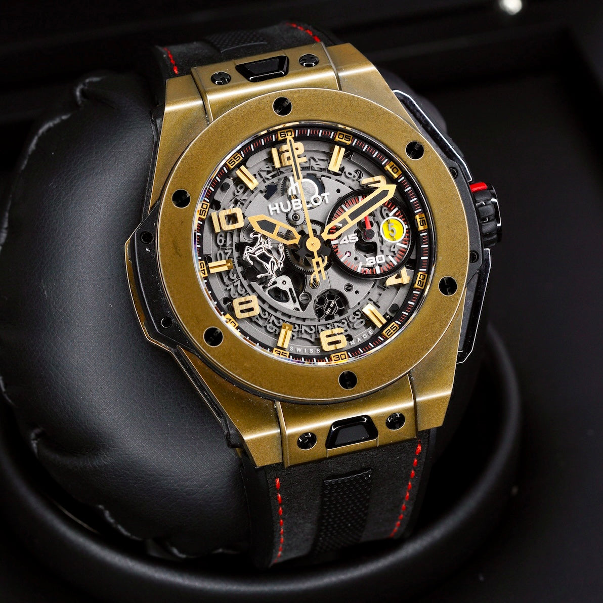 Hublot Big Bang 401.MX.0123.VR “FERRARI” Magic Gold Skeleton Dial 45mm