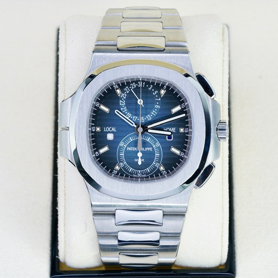 Patek Philippe Nautilus 5990/1A-001 “TRAVEL TIME” Service Blue Dial Stainless Steel 40.5mm 2018