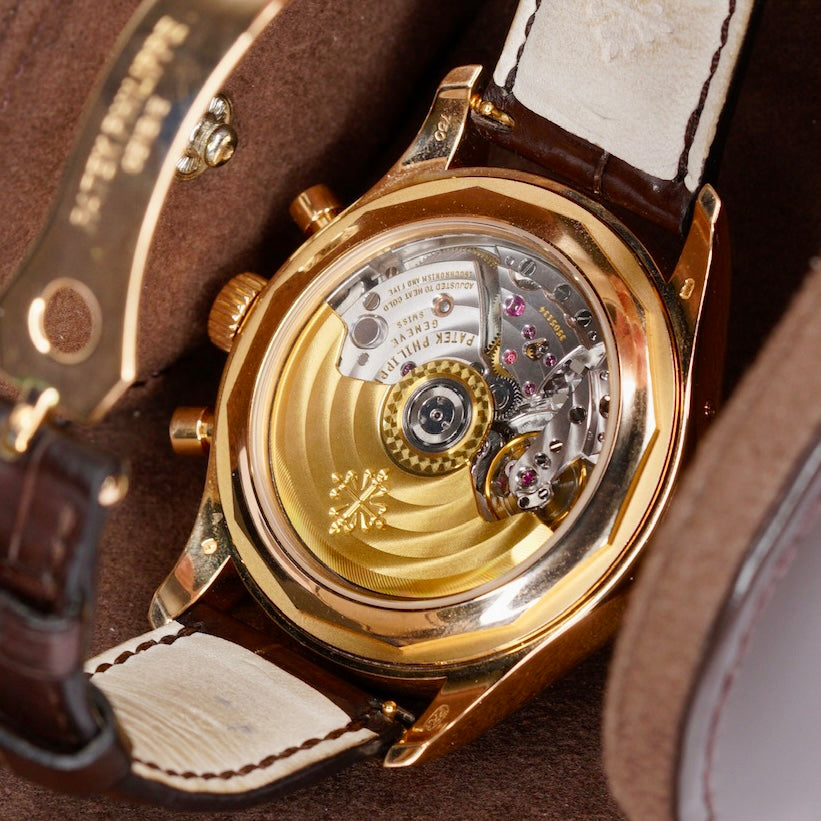 Patek Philippe Annual Calendar 5960R-001 Grey Dial Rose Gold Chronograph Leather Strap 2009