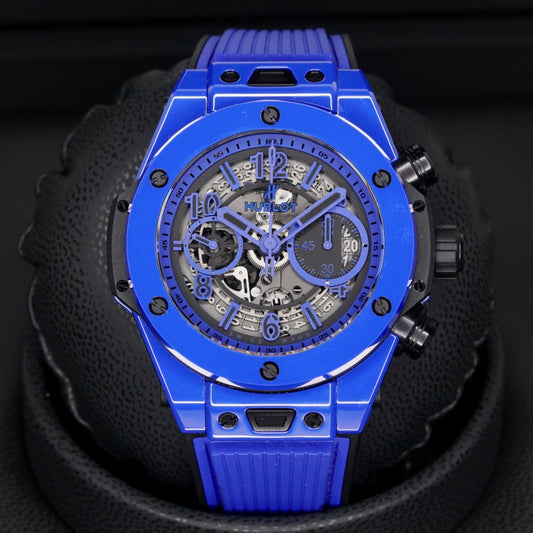 Hublot Big Bang Unico 411.ES.5119.RX “BLUE MAGIC” Skeleton Dial Blue Ceramic Limited Edition 500 45mm