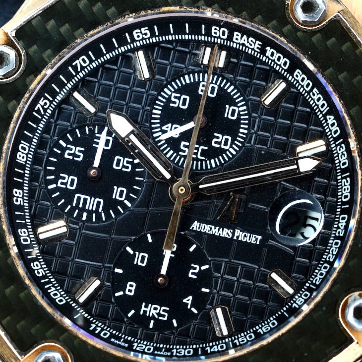 Audemars Piguet Royal Oak Offshore 26030RO.OO.D001IN.01 “MONTOYA” Black Dial Carbon Bezel Rose Gold 45mm
