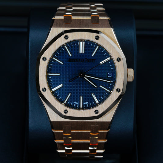 Audemars Piguet NEW Royal Oak 15510OR.OO.1320OR.03 “BLUE OAK” Blue Dial Rose Gold 41mm