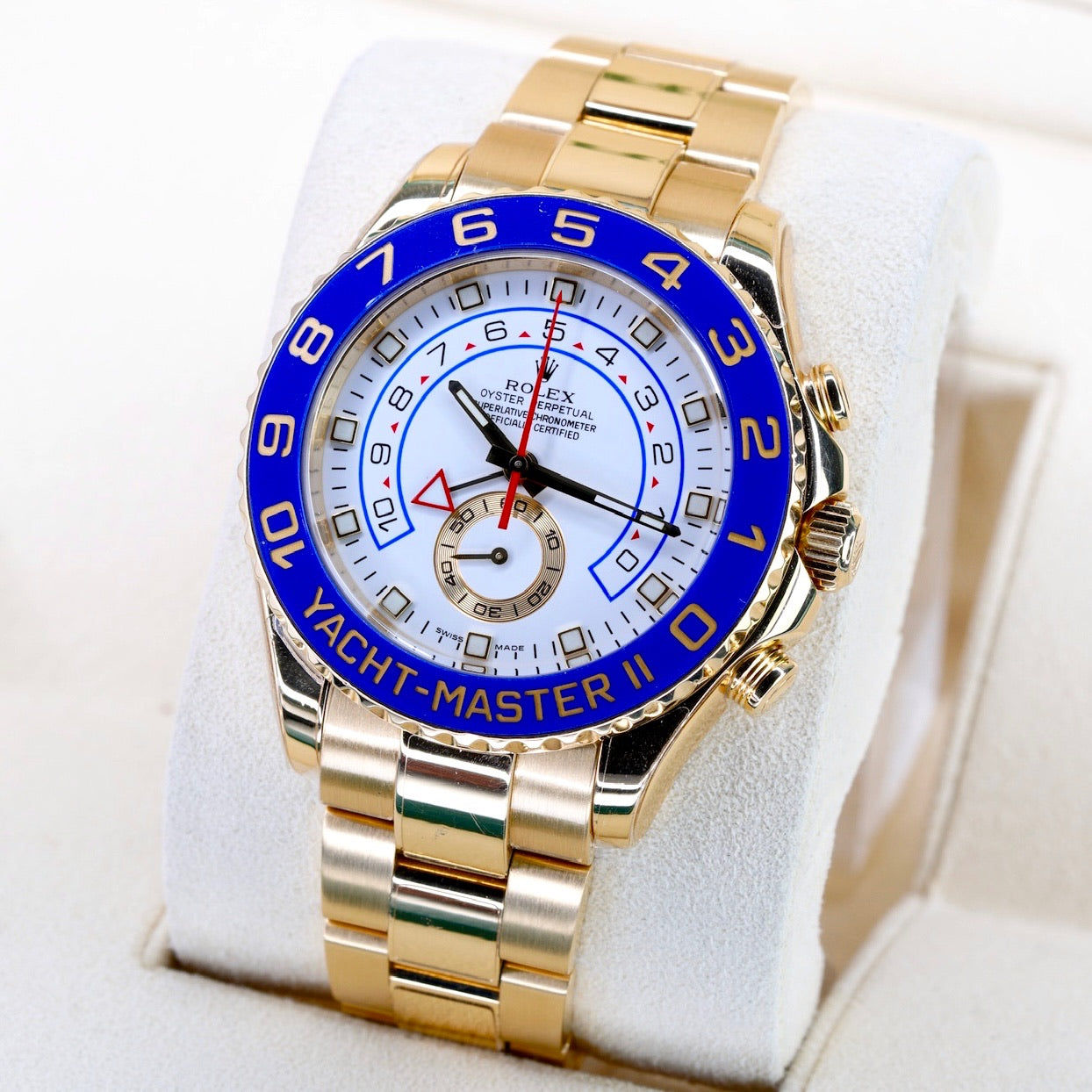 Rolex Yacht-Master II 116688 White Dial Blue Bezel Yellow Gold 44mm CPO 2025