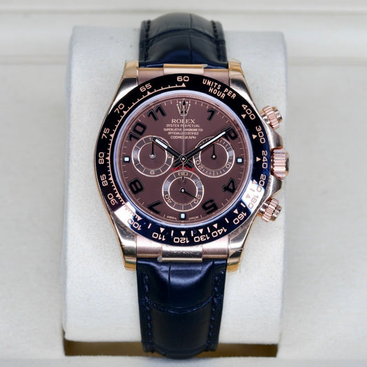 Rolex Daytona 116515LN “CHOCO ARABIC” Brown Arabic Dial Rose Gold Leather Strap 40mm 2013