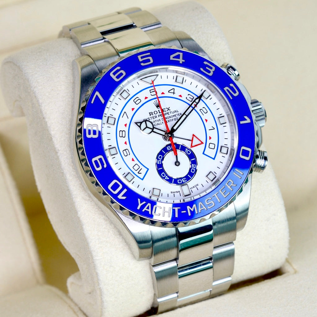 Rolex Yacht-Master II 116680 “MERCEDES” White Dial Mercedes Hands Stainless Steel 44mm
