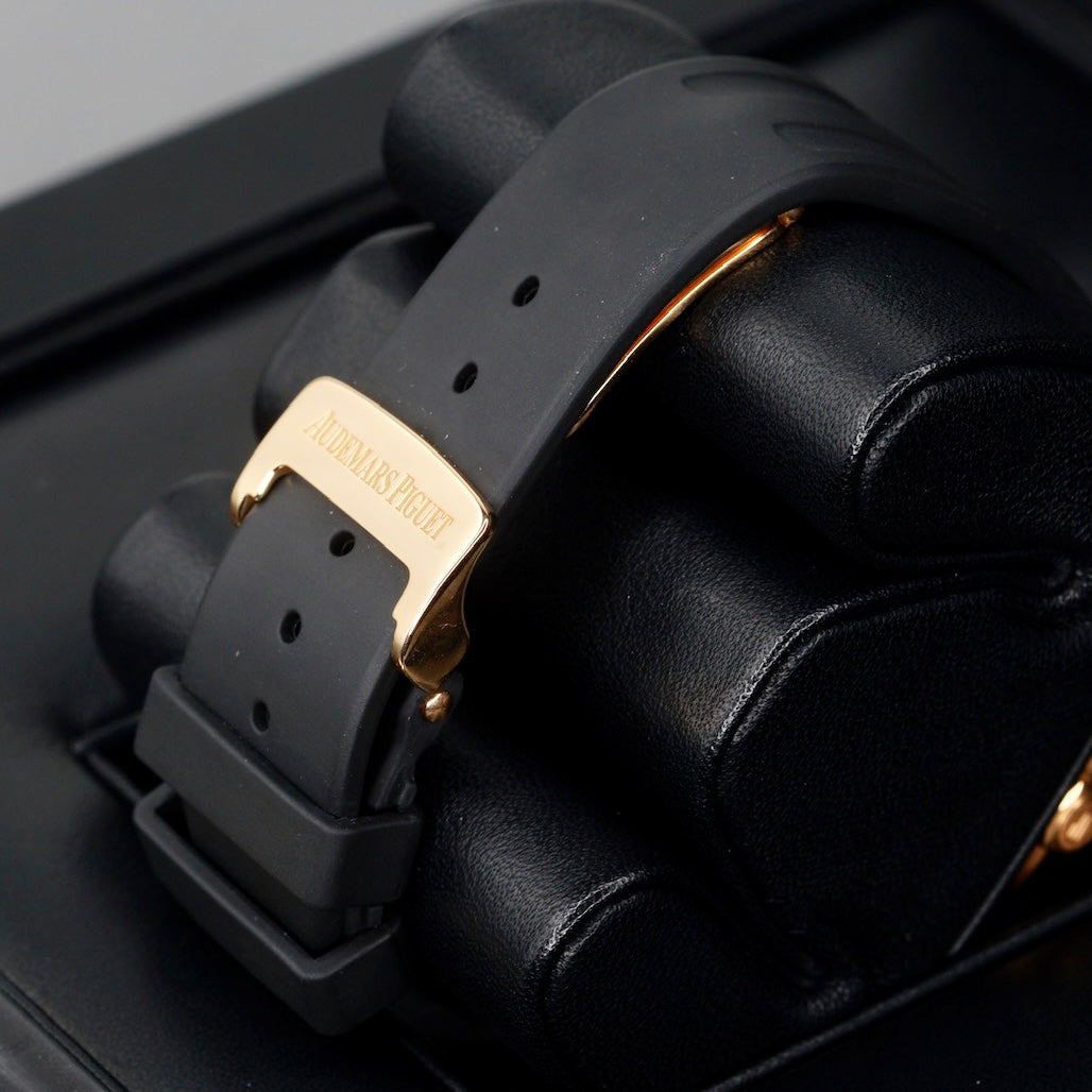 Audemars Piguet Royal Oak 26330OR.OO.D088CR.01 Black Dial Rose Gold AM Rubber Strap 39mm 2013