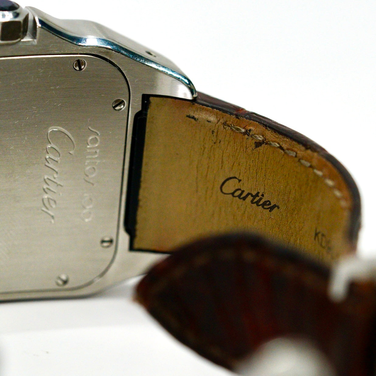 Cartier Santos 100 Xl 2656 Two-Tone Yellow Gold & Steel Leather Strap