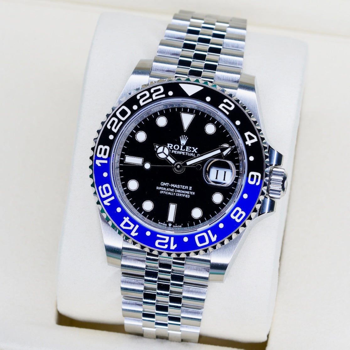 Rolex NEW 2026 GMT-Master II 126710BLNR “BATGIRL” Black Dial Blue & Black Bezel Stainless Steel Jubilee 40mm