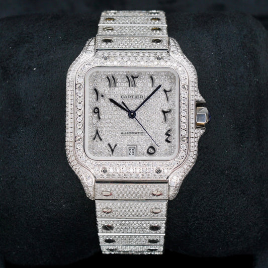 Cartier Santos NEW WSSA0062 “ARABIC DIAMOMD” AM Arabic Diamond Dial Stainless Steel AM Diamond Finishing