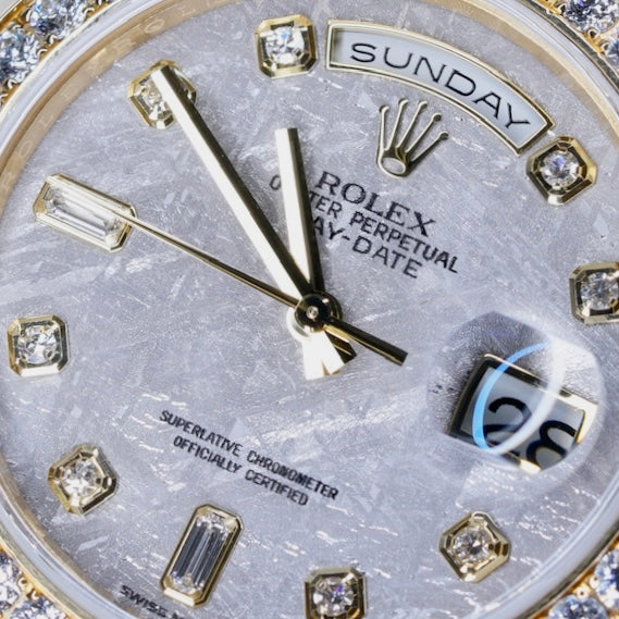 Rolex Day-Date 18948 “MASTERPIECE” Diamond Meteorite Dial Tridor Diamond Bezel