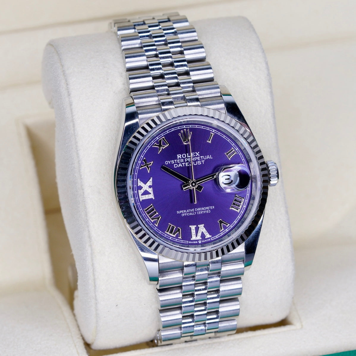 Rolex Datejust 126234 “PURPLE DIAMOND” Purple Diamond 6/9 Dial Stainless Steel Jubilee 36mm 2020