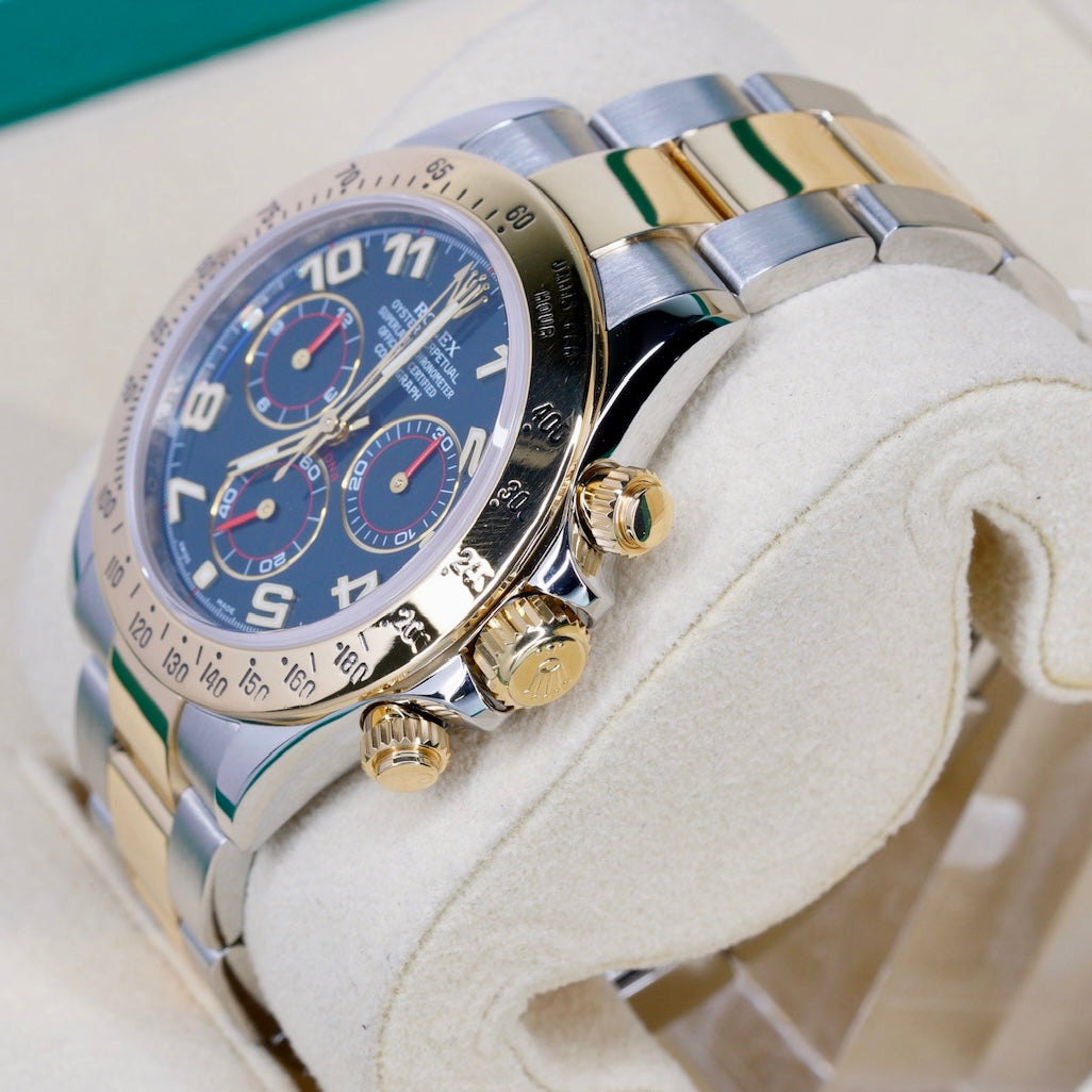 Rolex Daytona 116523 “RACING BLUE” Blue Arabic Dial Two-Tone Yellow Gold & Steel 40mm