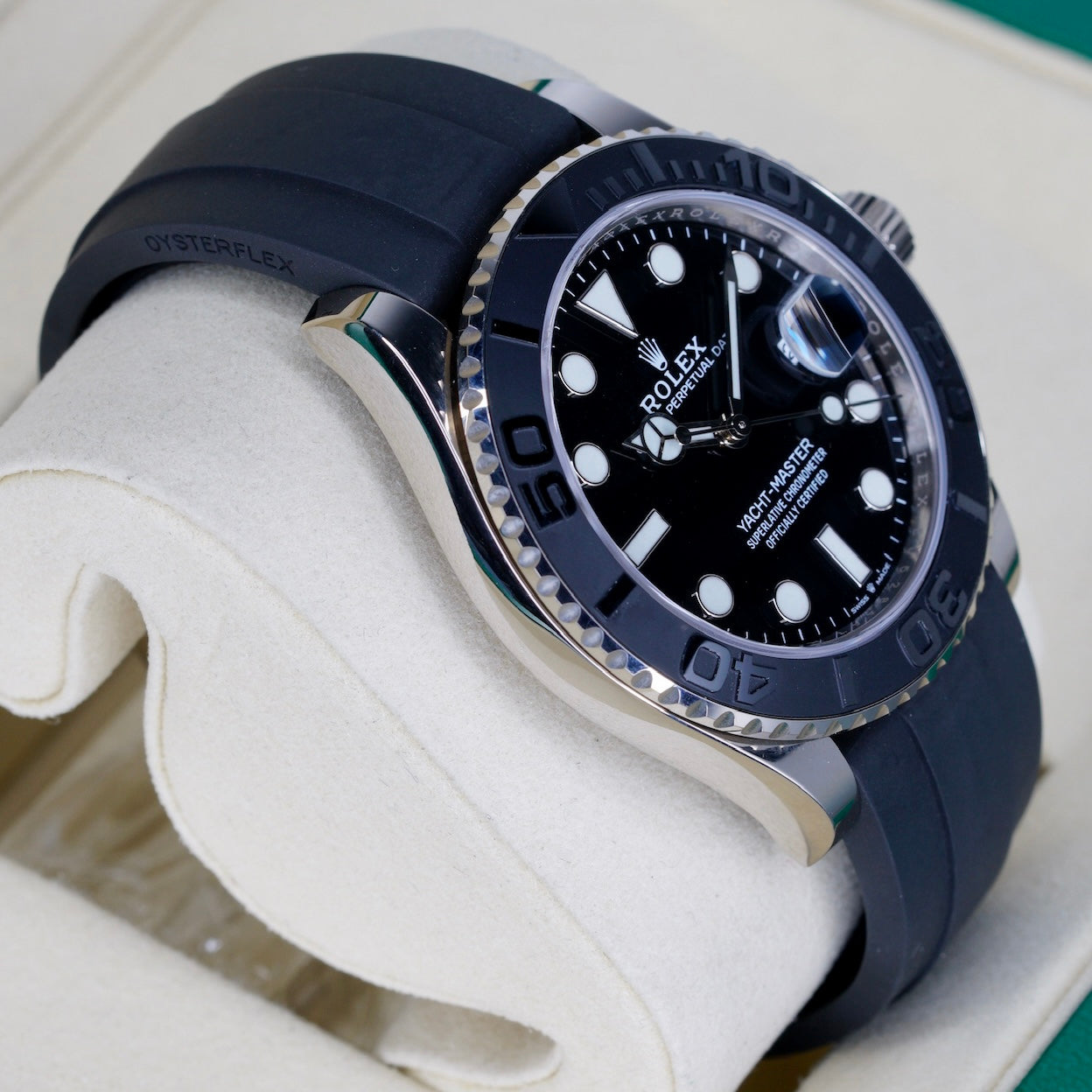 Rolex Yacht-Master 226659 Black Dial White Gold Oysterflex 42mm