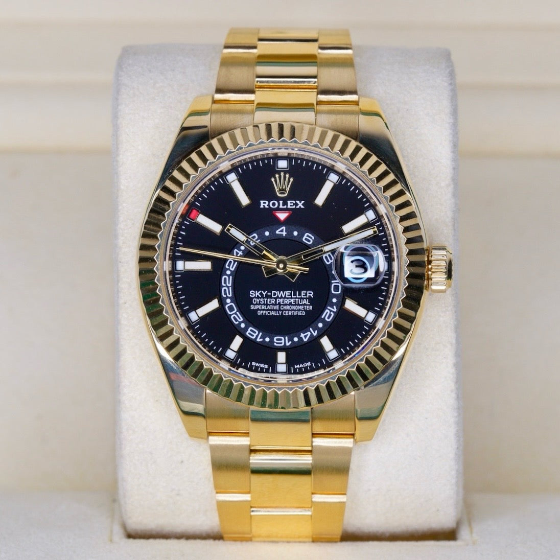 Rolex Sky-Dweller 326938 “BRIGHT BLACK” Black Dial Yellow Gold 42mm 2020