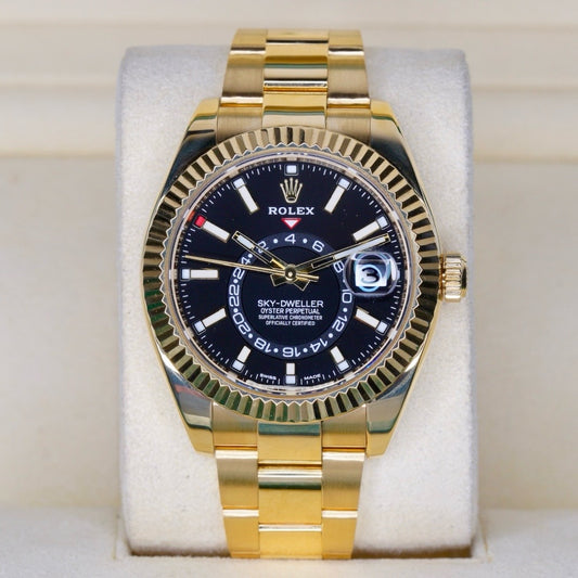 Rolex Sky-Dweller 326938 “BRIGHT BLACK” Black Dial Yellow Gold 42mm 2020