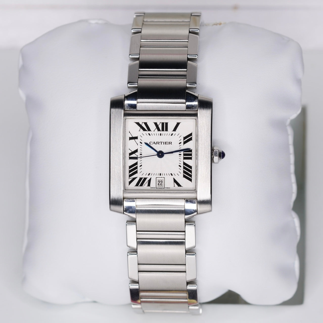Cartier Tank Francaise W51002Q3 White Dial Stainless Steel 28X32mm