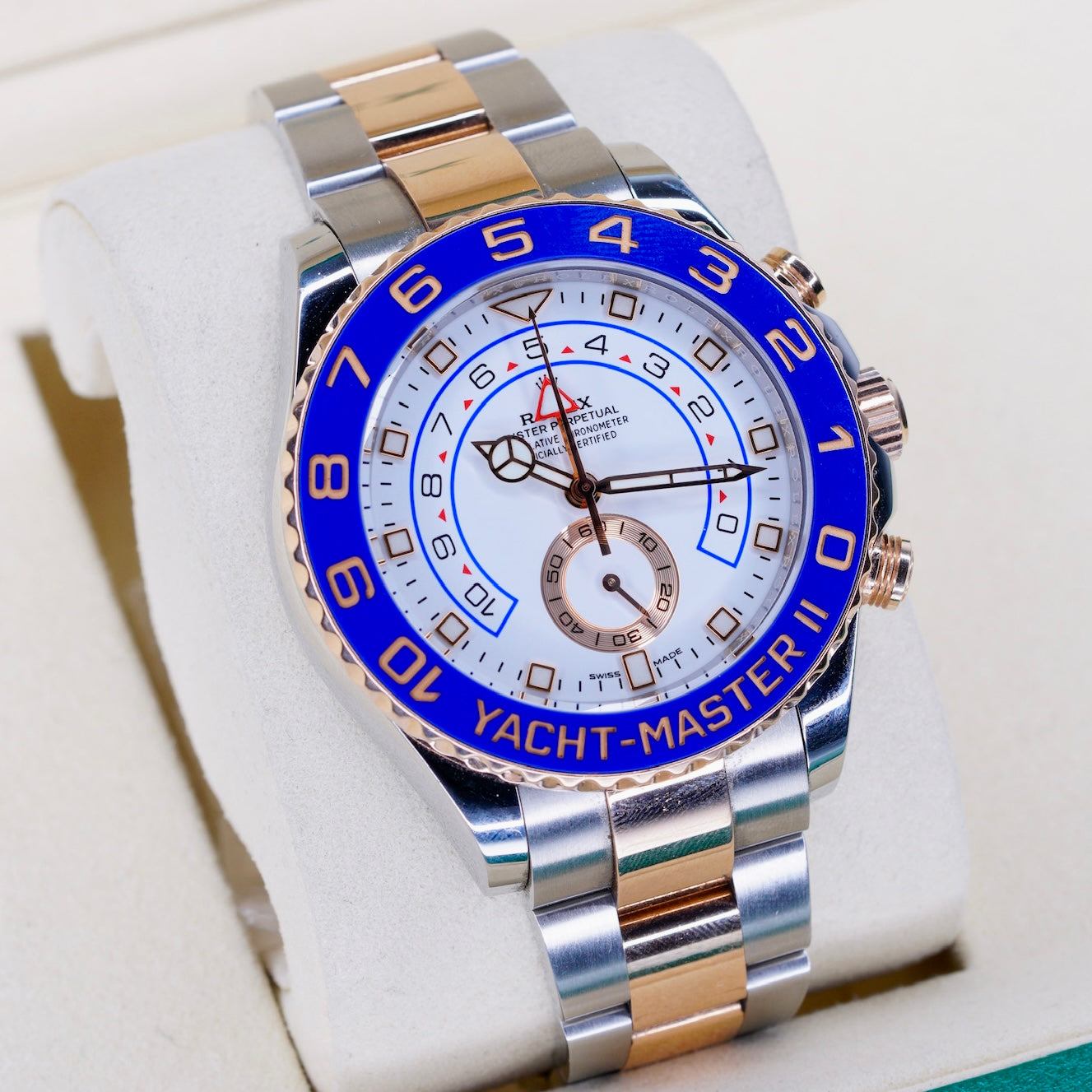Rolex Yacht-Master II 116681 “MERCEDES HANDS” White Dial Mercedes Hands Two-Tone Rose Gold & Steel 44mm 2019