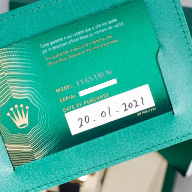 Rolex Daytona 116518LN Black Dial Yellow Gold Oysterflex 40mm 2021