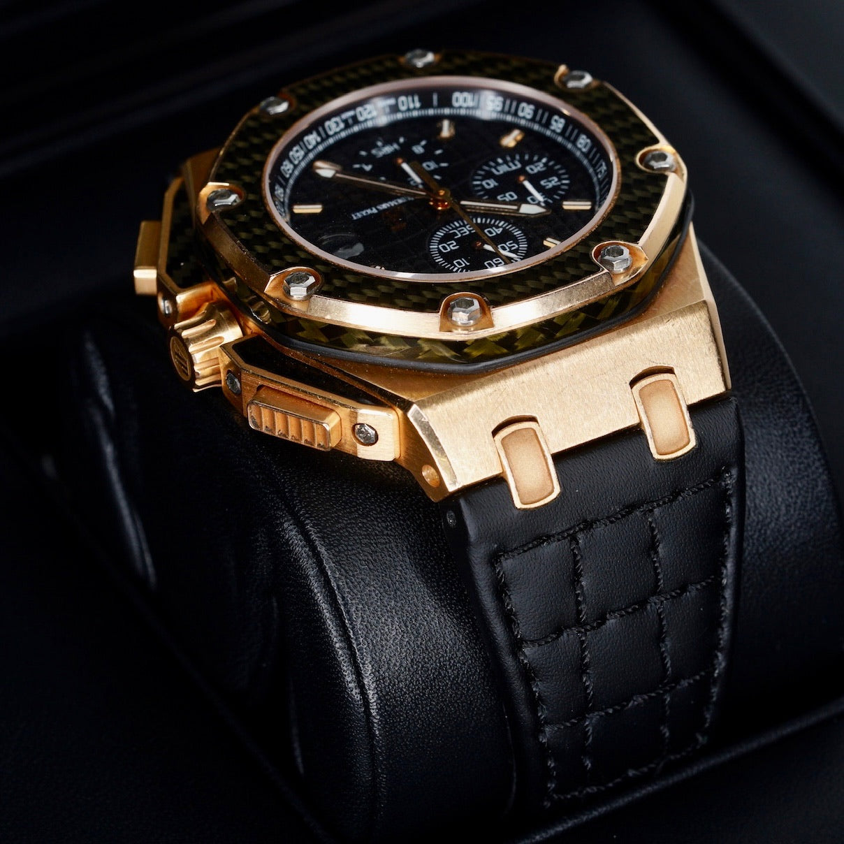 Audemars Piguet Royal Oak Offshore 26030RO.OO.D001IN.01 “MONTOYA” Black Dial Carbon Bezel Rose Gold 45mm