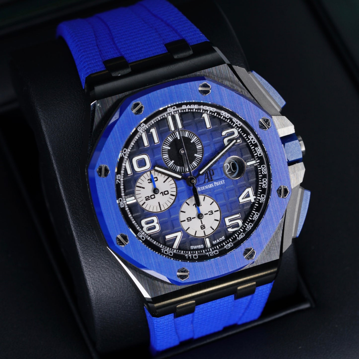Audemars Piguet Royal Oak Offshore 26405CE.OO.A030CA.01 “TACTICAL BLUE” Blue Smoked Dial Ceramic Chronograph 44mm