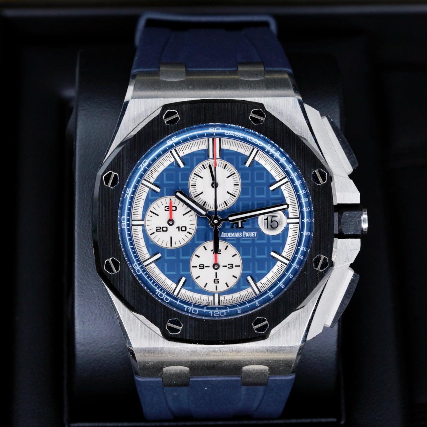 Audemars Piguet Royal Oak Offshore 26401PO.00.A018CR.01 Blue Dial Platinum Chronograph 44mm