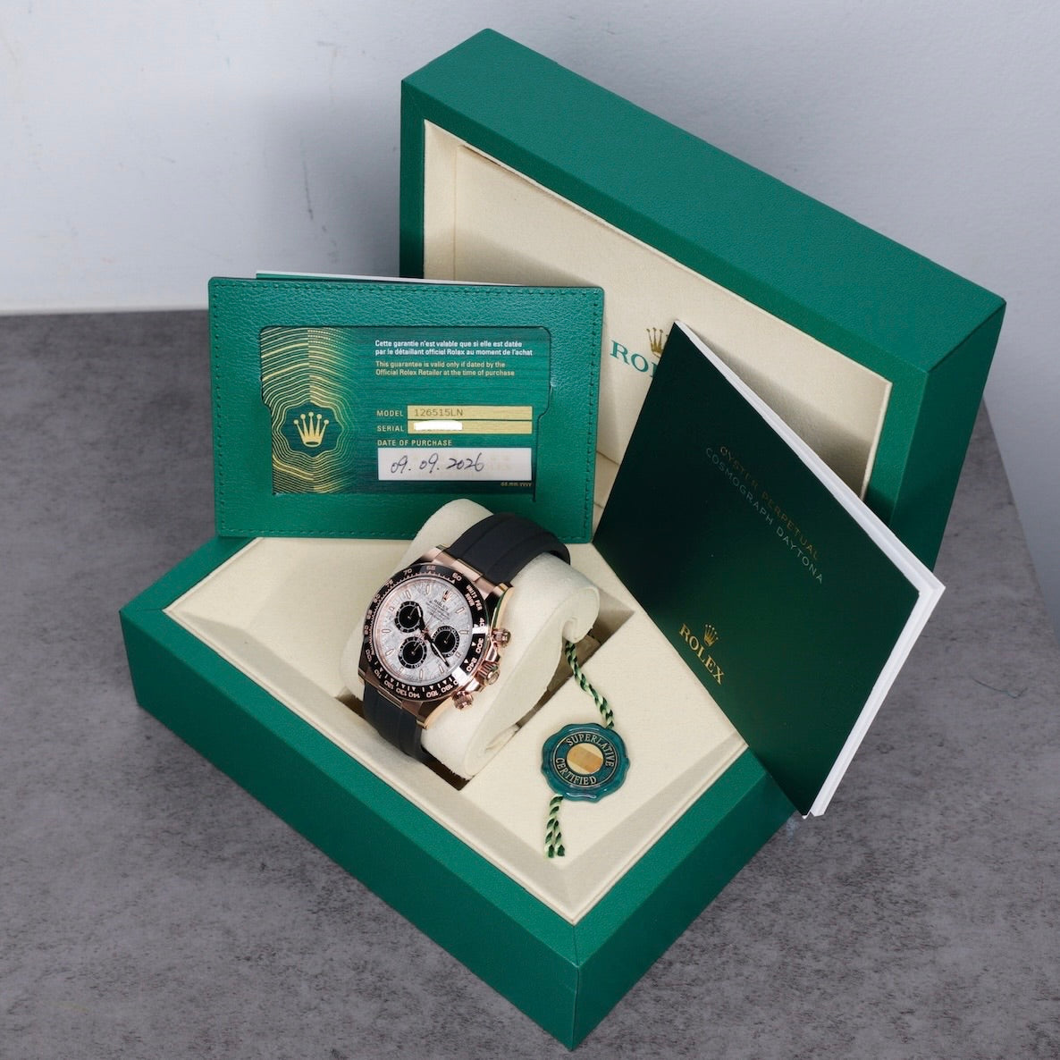 Rolex NEW 2026 Daytona 126515LN “METEORITE” Meteorite Dial Rose Gold Oysterflex 40mm
