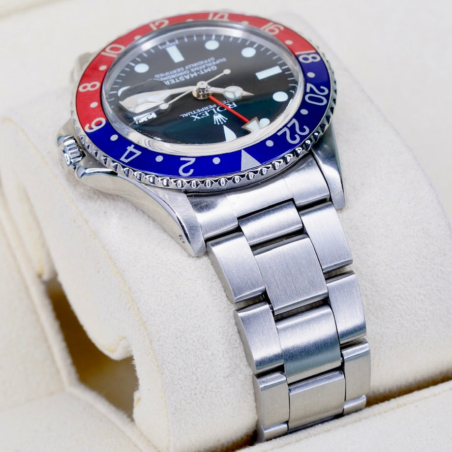 Rolex GMT-Master 1675 “PEPSI” Black Dial Red & Blue Bezel Stainless Steel 40mm