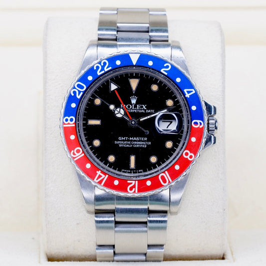 Rolex GMT-Master II 16710 “PEPSI” Black Dial Blue & Red Bezel Stainless Steel 40mm