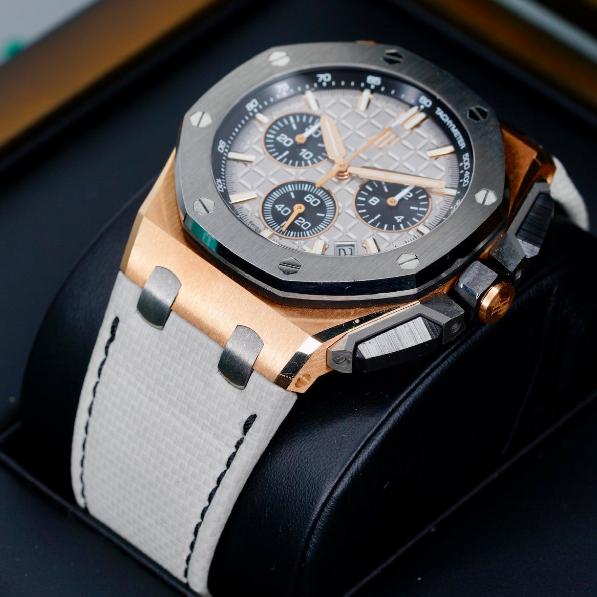Audemars Piguet Royal Oak Offshore 26420OI.OO.A015VE.01 “BABY LEBRON” Grey Dial Rose Gold Chronograph 43mm