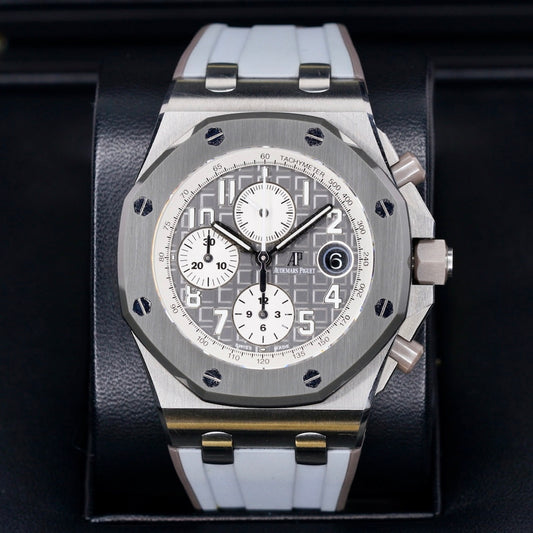 Audemars Piguet Royal Oak Offshore 26470IO.OO.A006CA.01 “GHOST” Grey Dial Titanium Grey Rubber Strap Chronograph 42mm