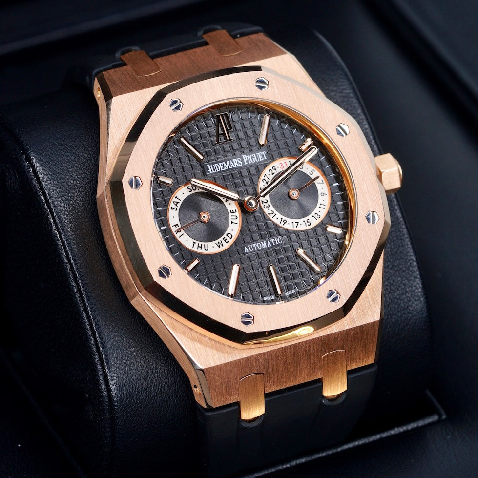 Audemars Piguet Royal Oak 26330OR.OO.D088CR.01 Black Dial Rose Gold AM Rubber Strap 39mm 2013