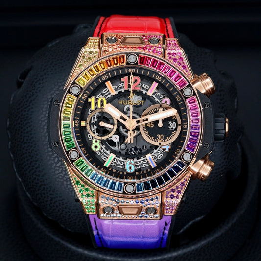 Hublot Bang Unico 421.OX.1118.LR.0999 “RAINBOW 45” Skeleton Dial King Gold Rainbow 45mm