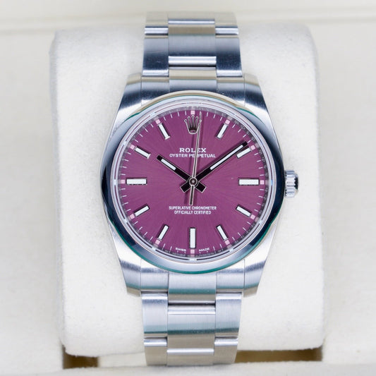 Rolex Oyster Perpetual 114200 “GRAPE” Purple Dial Stainless Steel 34mm 2019