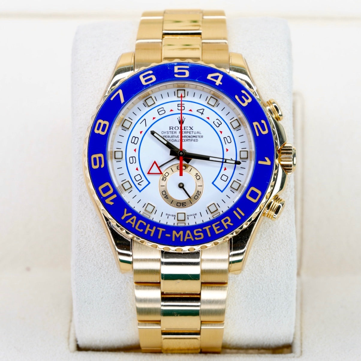 Rolex Yacht-Master II 116688 White Dial Blue Bezel Yellow Gold 44mm CPO 2025