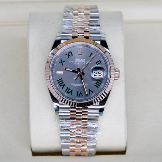 Rolex NEW 2026 Datejust 126231 “WIMBLEDON” Grey Roman Dial Two-Tone Rose Gold Stainless Steel Jubilee 36mm