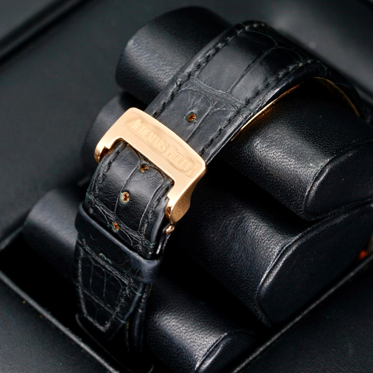 Audemars Piguet Royal Oak 26120OR.OO.D002CR.01 “DUAL TIME” Black Dial Rose Gold Leather Strap 39mm 2016