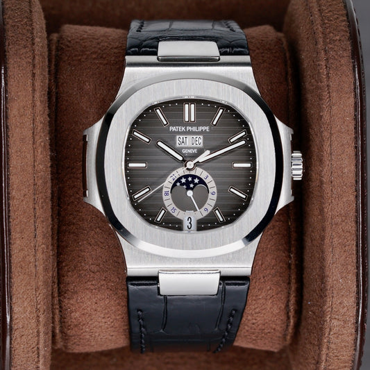 Patek Philippe Nautilus 5726A-001 Black Dial Stainless Steel Leather Strap