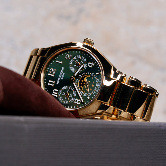 Patek Philippe NEW Twenty~4 7340/1R-010 “OLIVE” Perpetual Calendar Yellow Gold 36mm