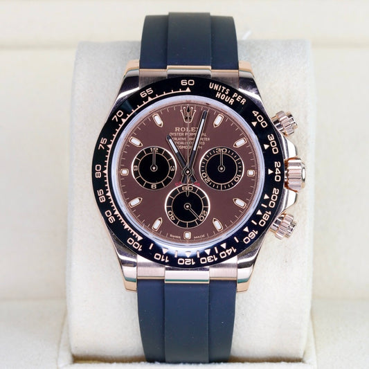 Rolex Daytona 116515LN “CHOCOLATE” Brown Dial Black Subdials Rose Gold Oysterflex 40mm 2020