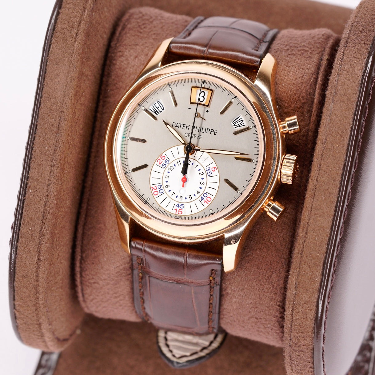 Patek Philippe Annual Calendar 5960R-001 Grey Dial Rose Gold Chronograph Leather Strap 2009