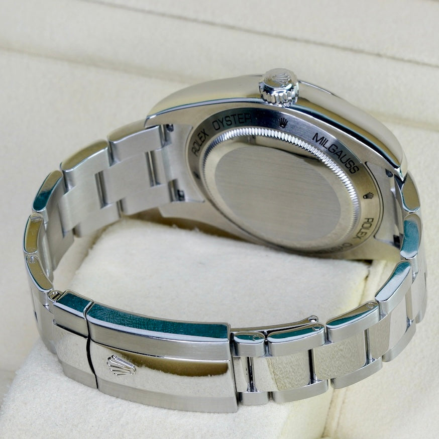 Rolex Milgauss 116400GV Black Dial Green Crystal Stainless Steel Oyster 40mm 2015