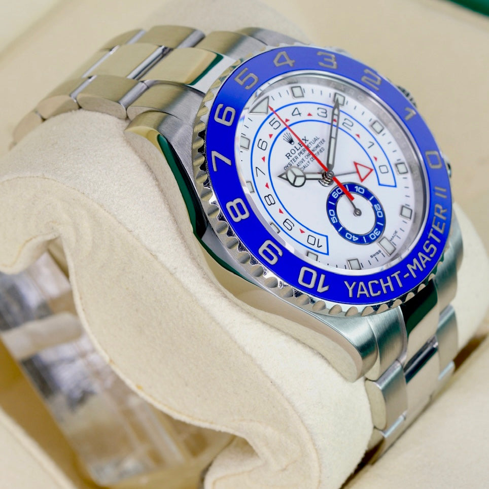 Rolex Yacht-Master II 116680 “MERCEDES” White Dial Mercedes Hands Stainless Steel 44mm